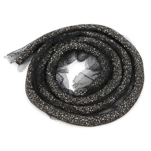 Rhinestone Rope Semicircle Double Pointed Mine Gray Black Co