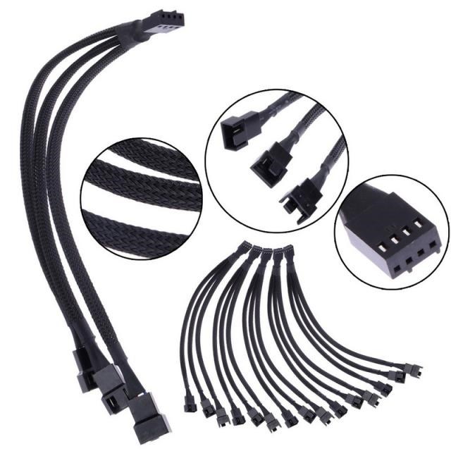 1 To 1 2 3 4 Mainboard CPU 4 PIN Fan Extention Cables PWM 4P