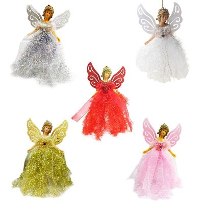Christmas Angel Sparkle Doll Hanging Xmas Tree Pendants Orna