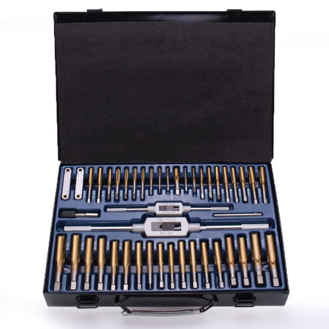 86Pcs Tungstem Steel Plating Titanium  Metric Thread SAE Tap