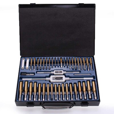 86Pcs Tungstem Steel Plating Titanium  Metric Thread SAE Tap
