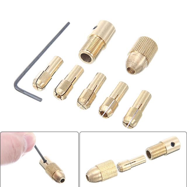 8pcs 0.5-3mm Mini Drill Chuck Adapter Collets Quick Chuck适