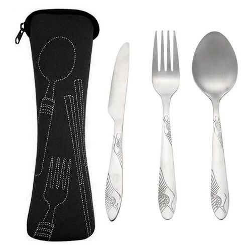Stainless Steel Travel Cutlery Set Portable Dinnerware Set F