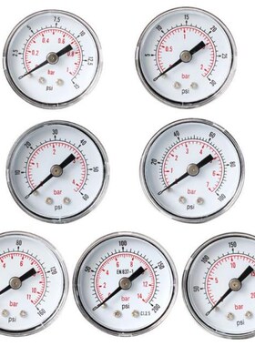 Pressure Gauge 40mm 1/8 BSPT Rear Back 15-300 PSI & Bar 适用