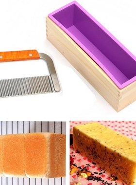 Rectangle Soap Mold with Wood Box Steel Soap Cutter Cuboid B