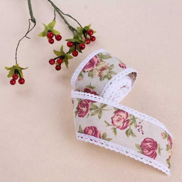 1m/roll Jute Hessian Burlap Roll Beautiful Flower Burlap Lac