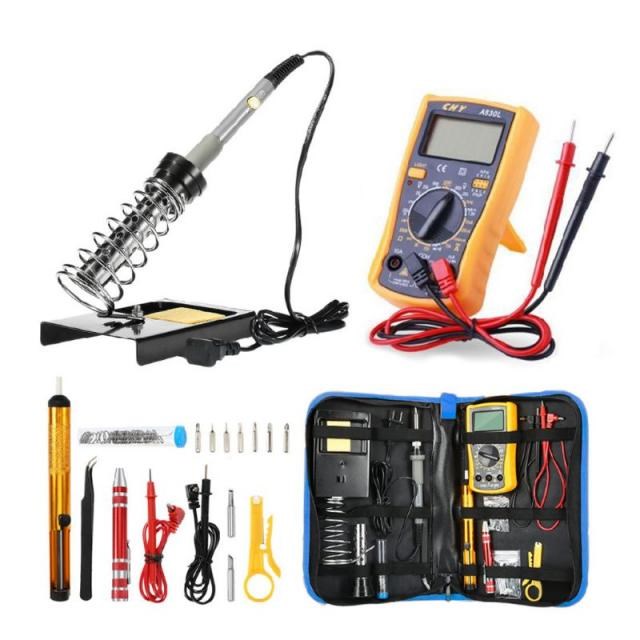 Soldering Iron Kit Adjustable Temperature 200-240V 60W LCD D