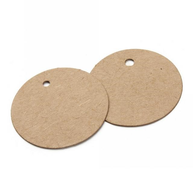 100pcs/lot 2cm Brown Round Kraft Paper Tags DIY Food Label W