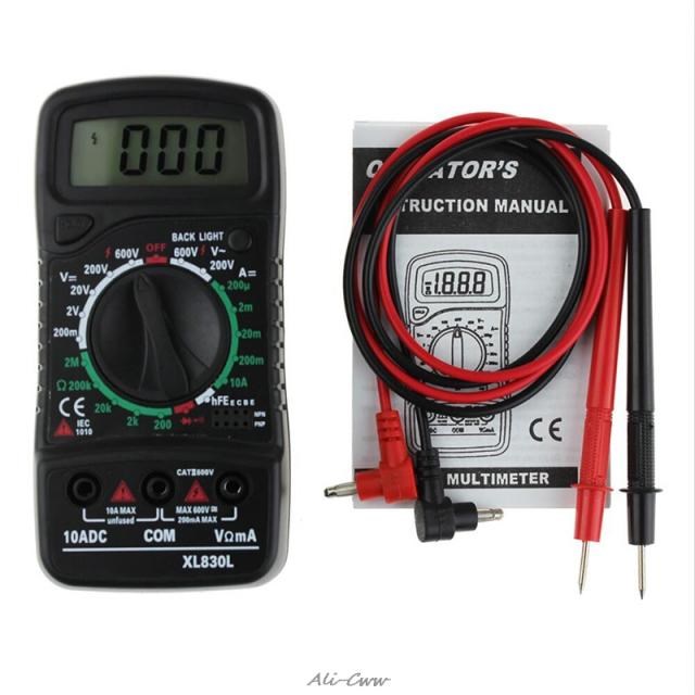 Digital LCD Multimeter XL-830L Voltmeter Ammeter AC/DC/OHM V