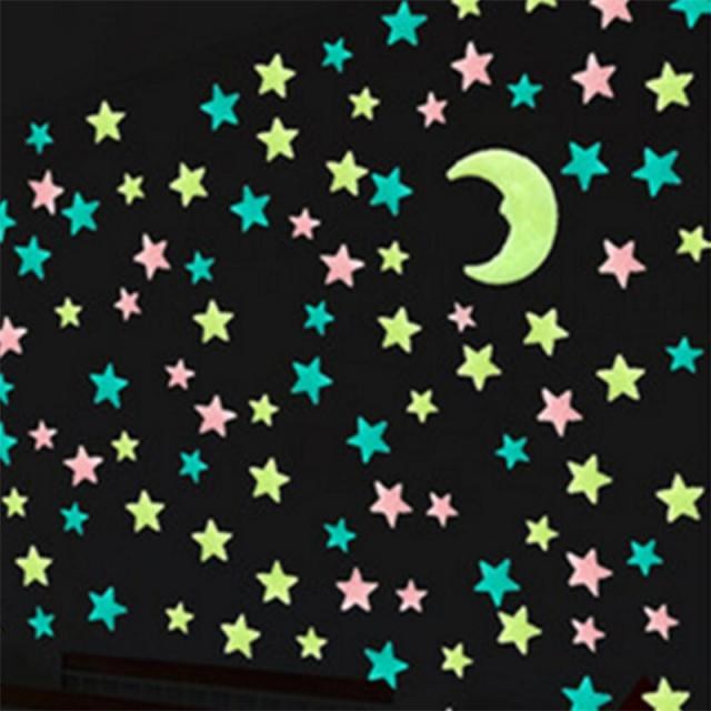 100pcs Luminous Wall Stickers Glow In The Dark Stars Sticker