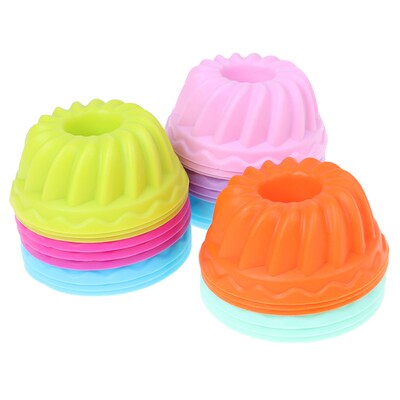12Pcs/Set Baking Jelly Mould Silicone Pudding Cupcake Muffin