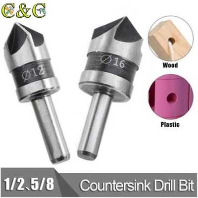 2pcs/set 5 Flute Countersink Drill Bit HSS 82 Degree Point A