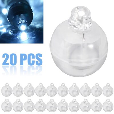 20pcs Individual Wireless White  Round LED Lights DIY Balloo