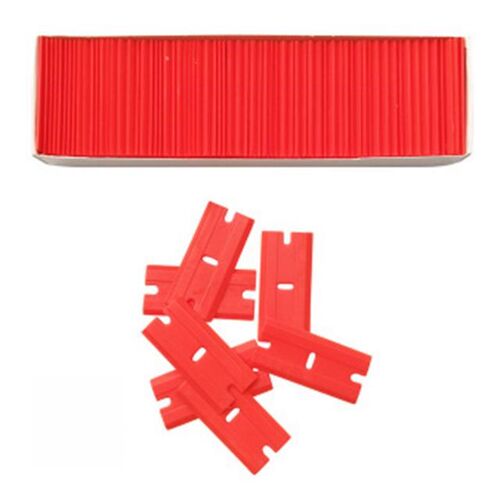 100pcs Double Edged Plastic Razor Blade Window Glass Clean S