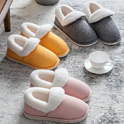 Women Winter Slippers Fabric Thick Cotton Warm Home Shoes Fo