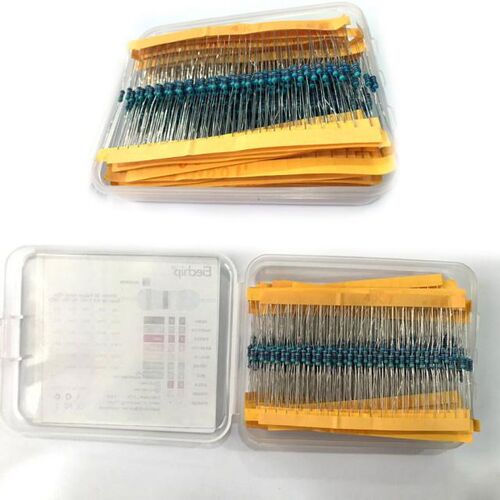 500/600Pcs Resistor Set DIY Metal,1/4W 1% 50 30Values Film R