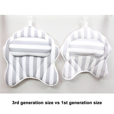 New Bathtub Pillow Bath Cushion Non-Slip Suction Cups Comfor