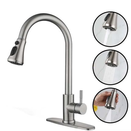 Kitchen Faucet With Pull Down Sprayer Unique 3 Water Effect