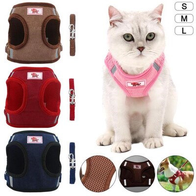 Breathable Dog Pet Harness Leash Set Puppy Cat Vest Reflecti