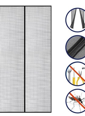 Hands Free Magnetic Screen Door Mesh Curtain Keeps Bugs Out