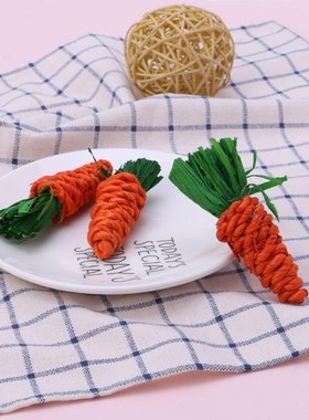 3Pcs Carrot Shaped Rabbit Hamster Chew Bite Toys Guinea Pigs