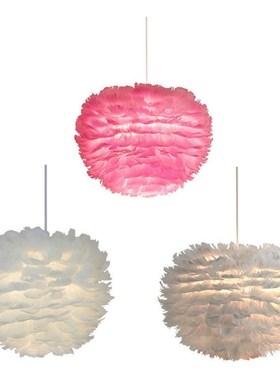 Feather Pendant Lights Hanglamp Pendant Lamp with E27 Lamp H
