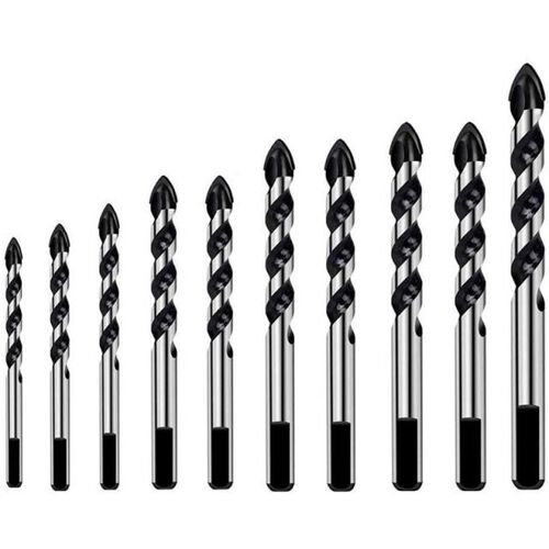 10Pcs Carbide Drill Bit Set 适用于 Ceramic Tile Concrete Gla