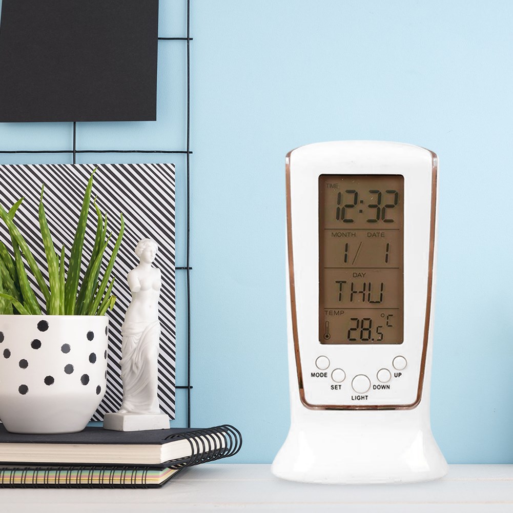 LCD Time Desktop Table Clocks Mini Digital Clock LED Calenda