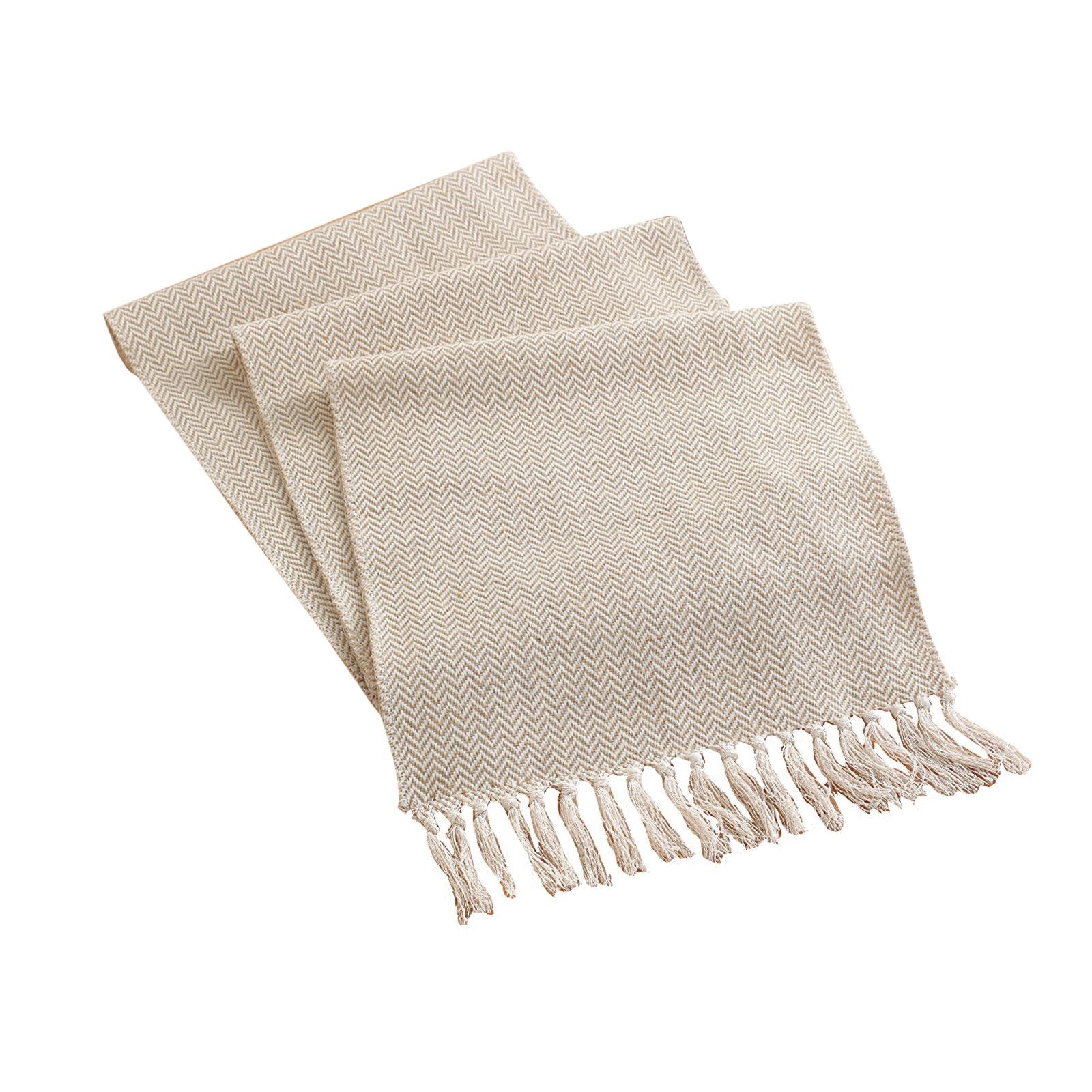 33x160cm Luxury Table Runner With Tassels For Dining Table W