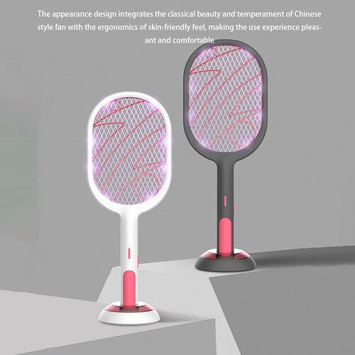 3000V Electric Mosquito Swatter With UV Lamp 1200mAh USB Rec