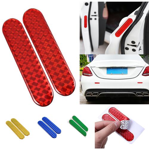 2PCS Reflective Car Stickers 3D Safety Warning Reflective Ta