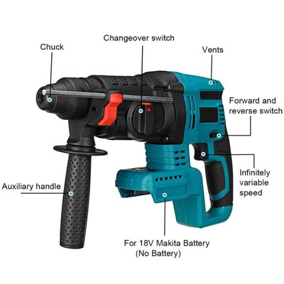 Drillpro 4 Function 26mm Brushless Rotary Hammer Drill Recha