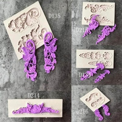 Sugarcraft Flower Silicone Mold Scroll Relief Cake Border Fo