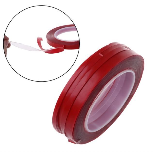 2/3/5/6/10M Strong Adhesive Red Film Clear Double Side Tape