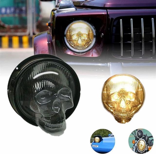 Creative Skull Shade Car Headlight Covers Retro Front Lamp C