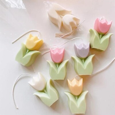 Diy Handmade Tulip Flower Candle Mold 3D Silicone Aromathera