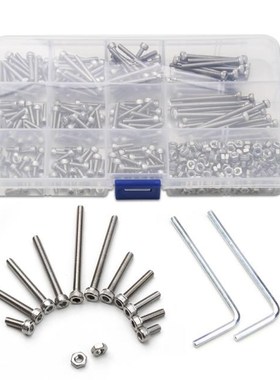 440PCS Stainless Steel Cylinder Head M3 Hexagon Hex Socket C