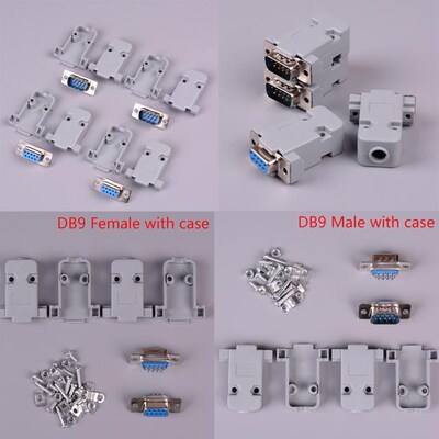 2sets 9 Pin Copper RS232 COM Adapter With Plastic Case RS232