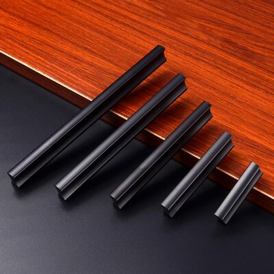 Black Aluminum Alloy Simple Knobs Modernized Drawer Cabinet