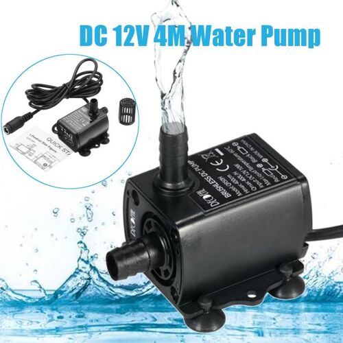 QR50H DC 12V 4M Water Pump 10W 400L/H Flow Rate Brushless Mo