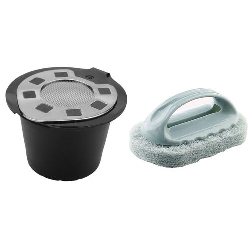 6 Pcs Reusable Refill Coffee Capsule Pod Filter Baskets & 1