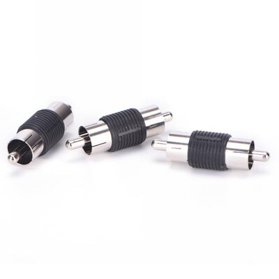 6 Pcs Straight AV RCA Male to Male Connectors Couplers Adapt