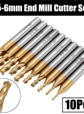 4 Flutes HSS Titanium Coating End Mill Cutter 6mm Shank CNC