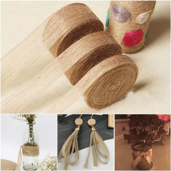 Natural Jute Hessian Burlap Ribbon Roll Vintage Wedding Part