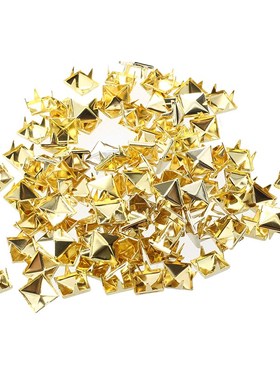 100x Gold 8mm Pyramid Studs Spots Punk Nailheads Spikes for