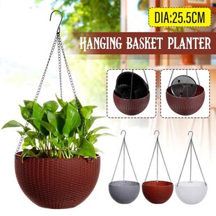 1Pcs Hanging Planters Flower Pot Basket Plastic Vase Garden