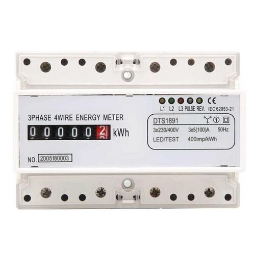 DTS1891 Power Meter 3 Phase 4 Wire 7P DIN-Rail Electric Mete