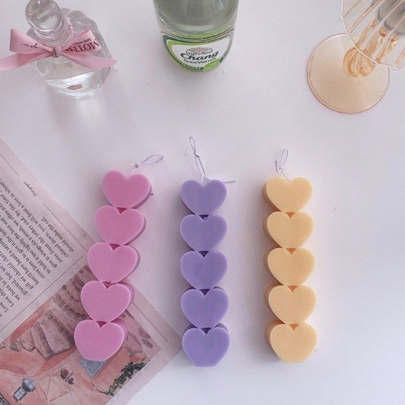 3D Heart Shape Silicone Mold for Plaster Candle Making Bakin