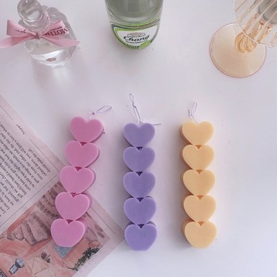3D Heart Shape Silicone Mold for Plaster Candle Making Bakin