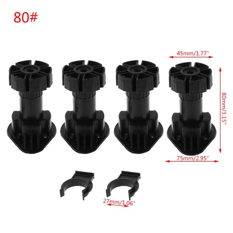 4pcs Adjustable Height Cupboard Foot Cabinet Leg For Kitchen